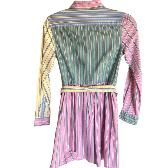 NWT Ralph Lauren Girls 14 Multicolor Belted Cotton Oxford Fun Shirtdress Preppy - Picture 2 of 14